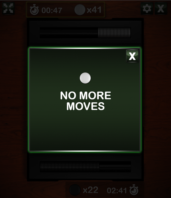 Reversi No More Moves Screenshot.