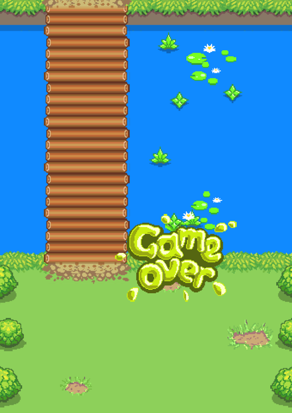 Ribbit Racer Game Over Screenshot.