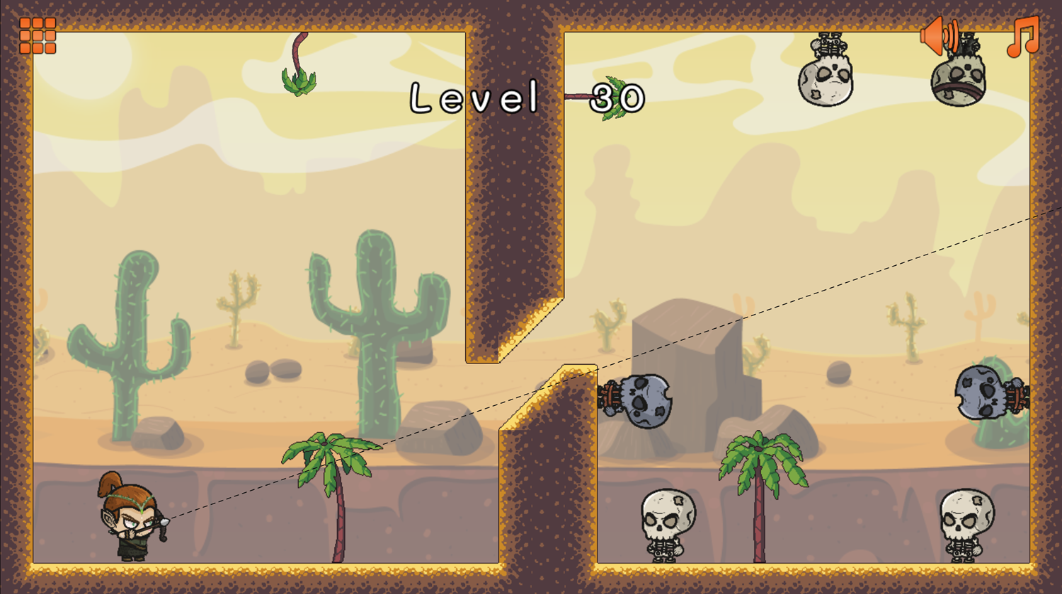 Ricochet Arrow Game Aiming Screenshot.