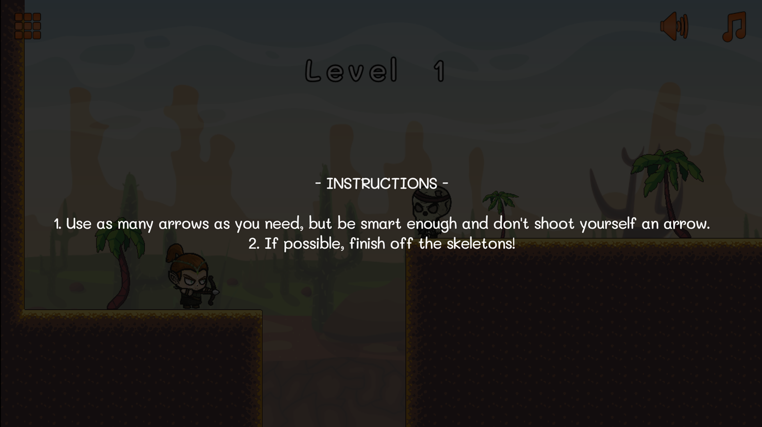 Ricochet Arrow Gameplay Instructions Screen Screenshot.