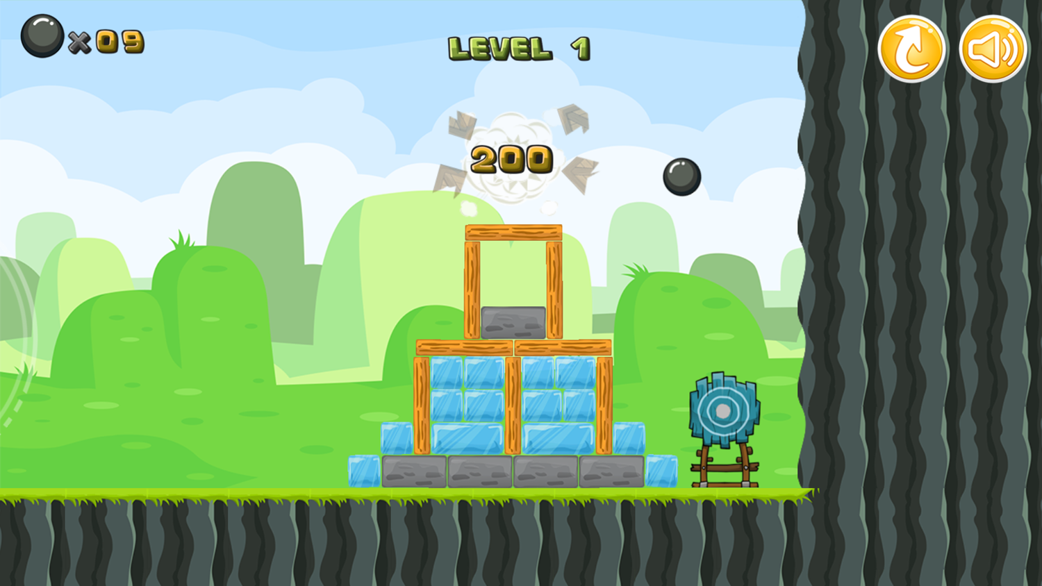 Right Shot Game Level Play Screenshot.