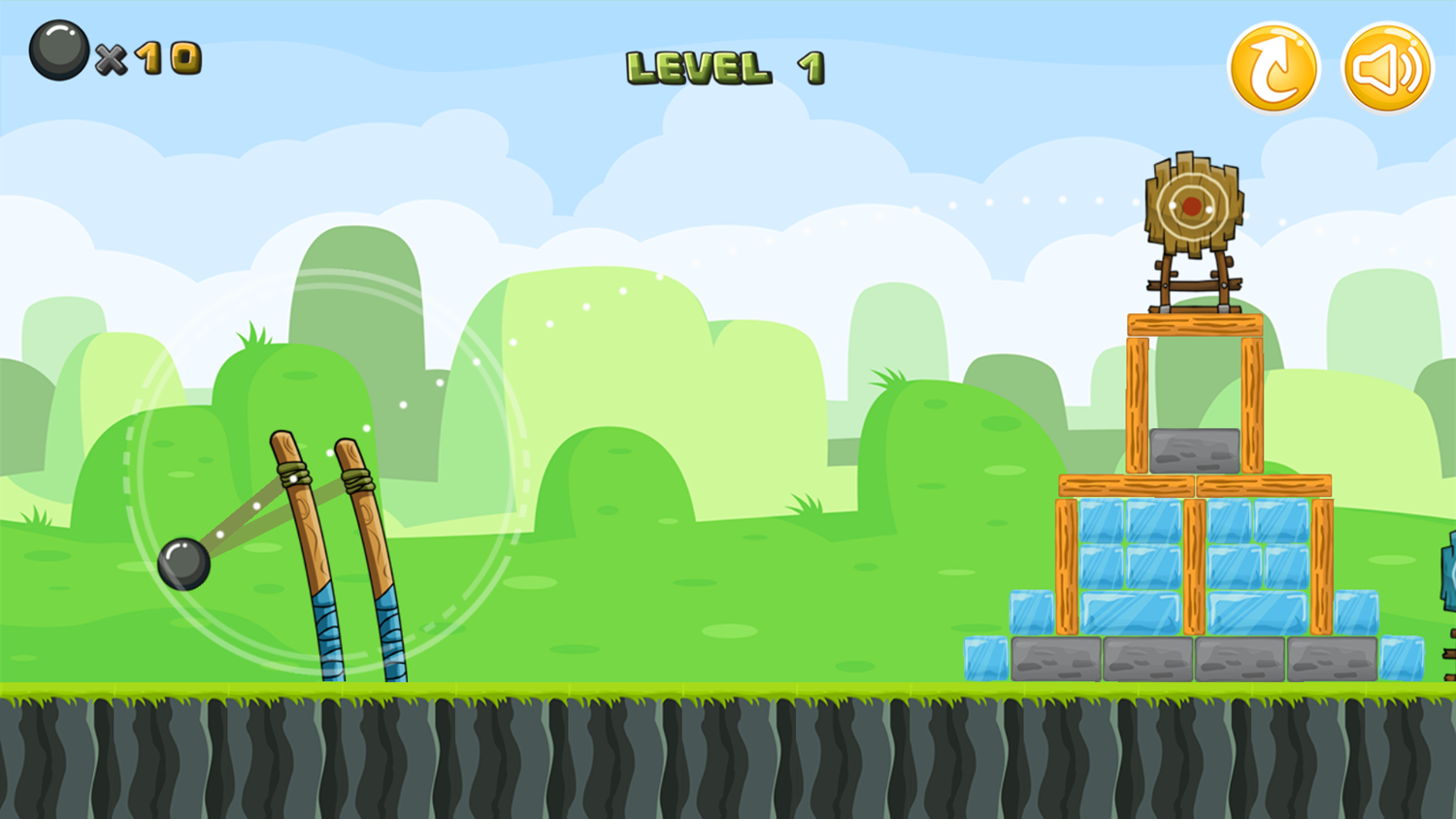 Right Shot Game Level Start Screenshot.