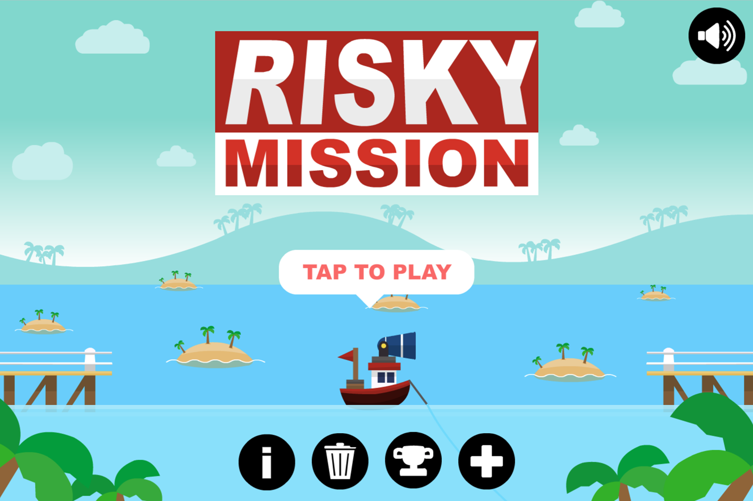 Risky Mission Game Welcome Screen Screenshot.