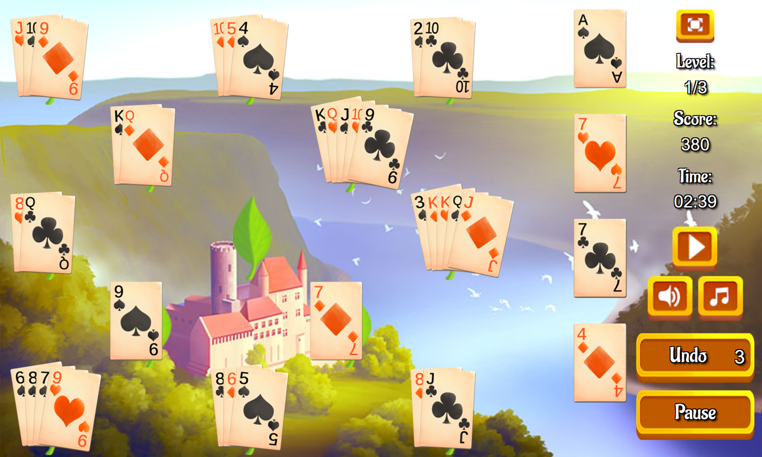 River Solitaire Game Play Screenshot.