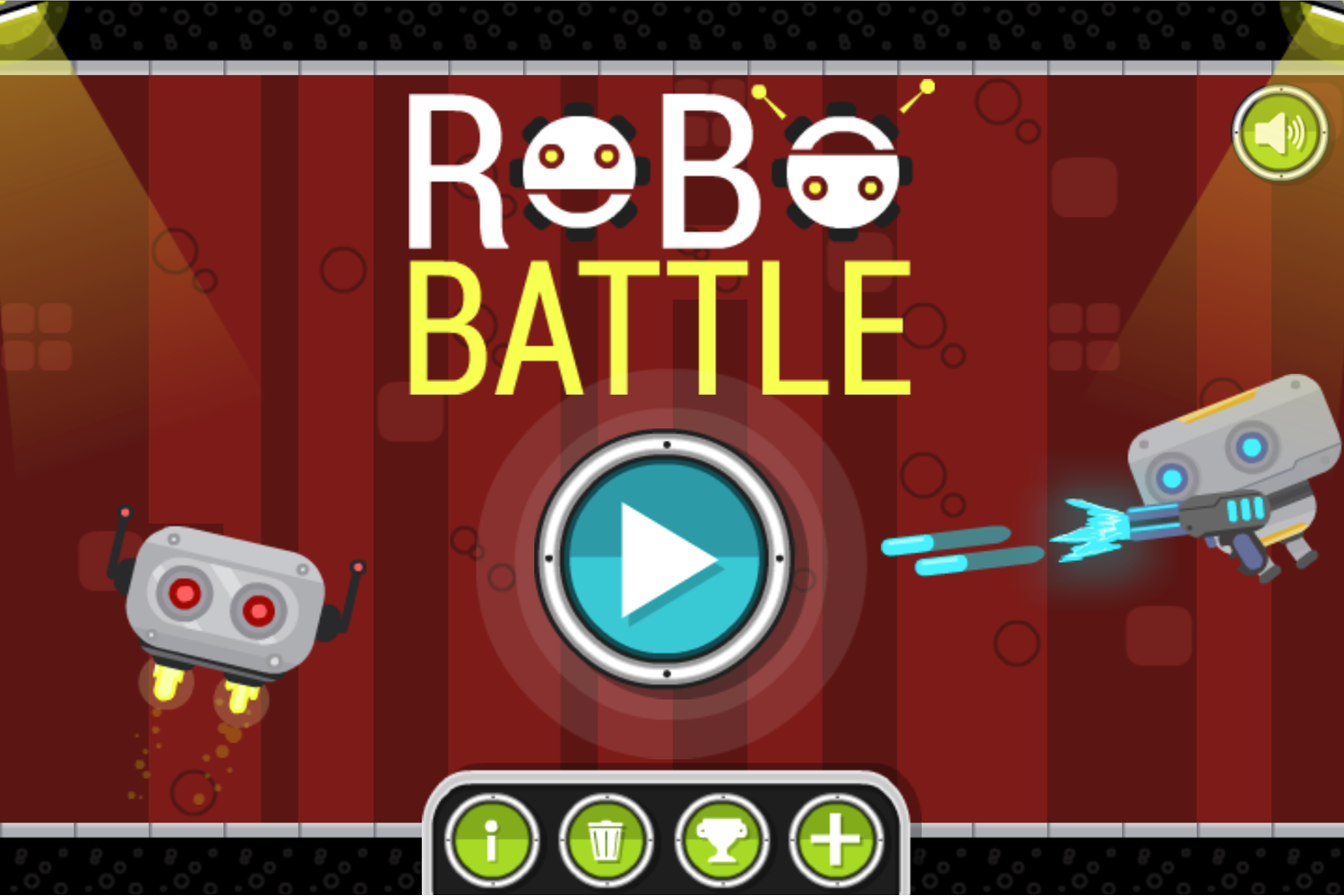 Robo Battle Game Welcome Screen Screenshot.