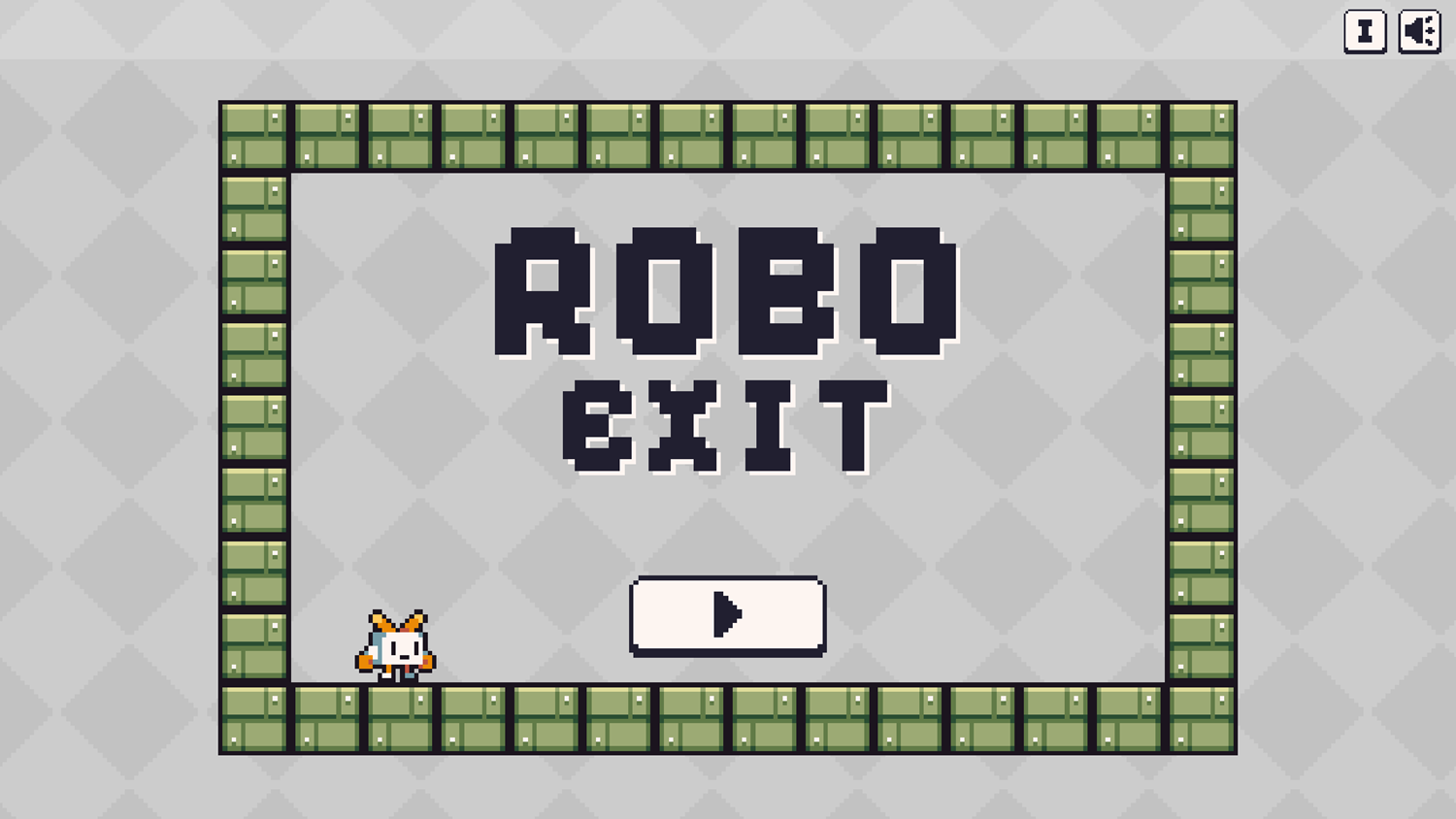 Robo Exit Game Welcome Screen Screenshot.