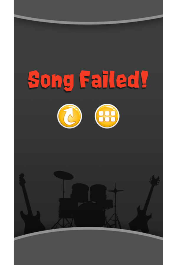 Rock Music Game Over Song Failed Screenshot.