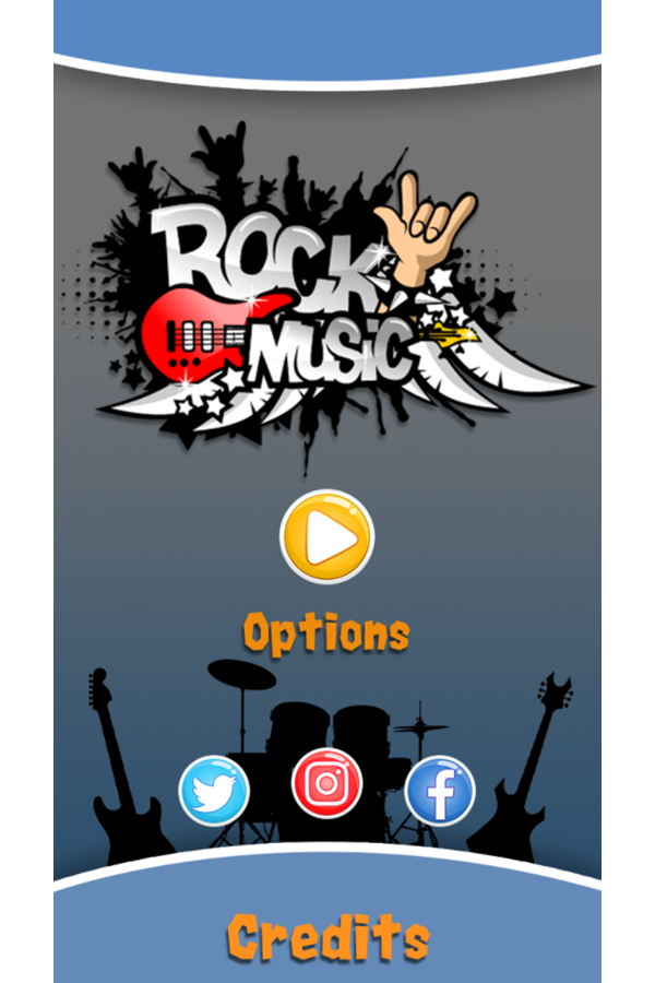 Rock Music Welcome Screen Screenshot.