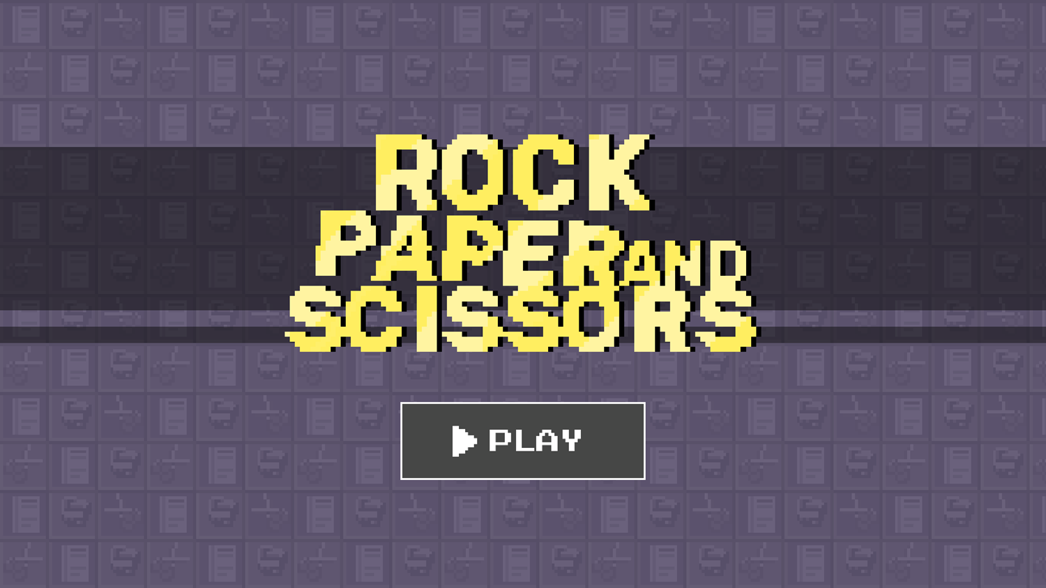 Rock Paper and Scissors Game Welcome Screen Screenshot.