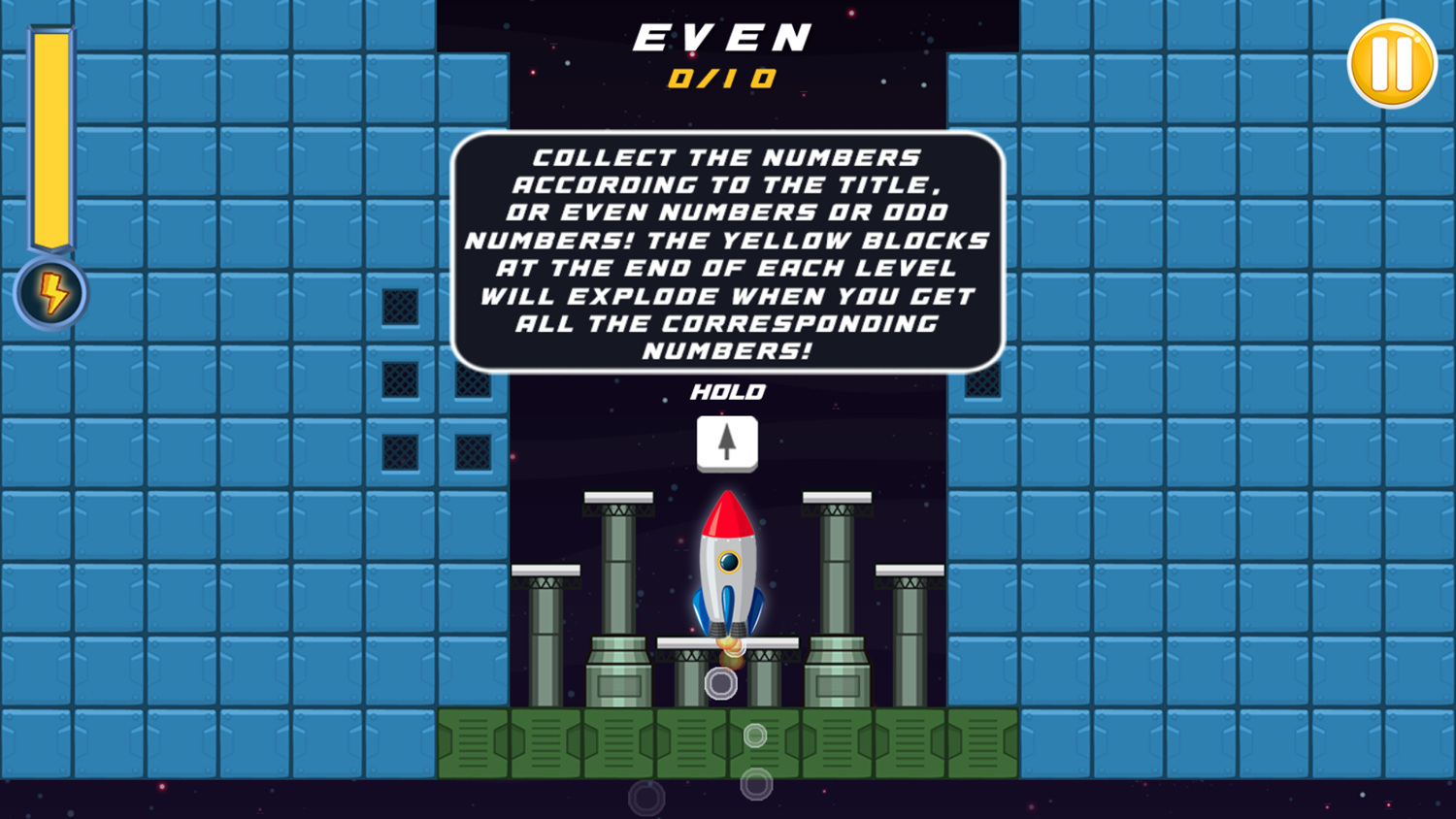 Rocket Balance Even Odd Game Level Start Screenshot.