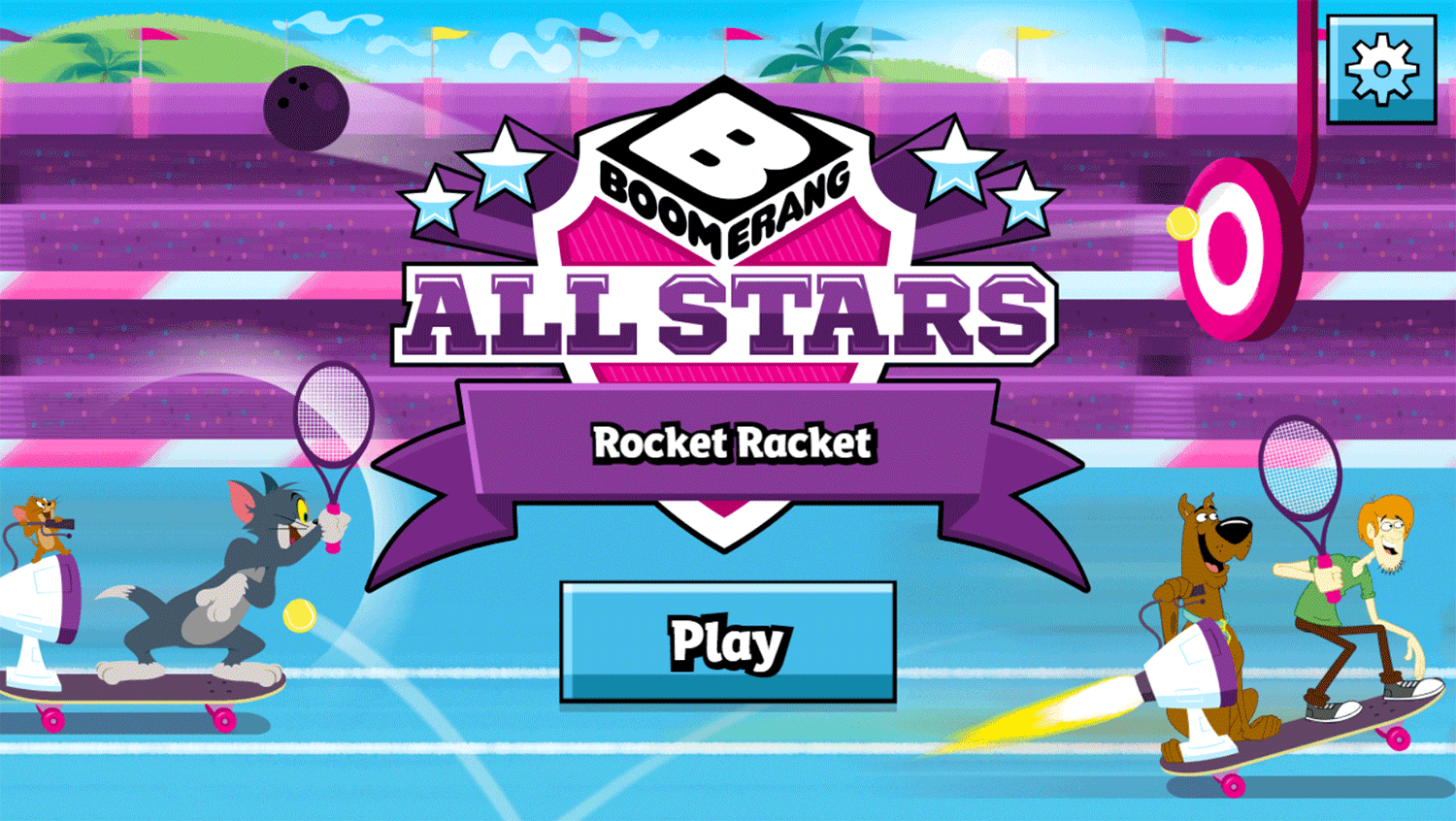 Rocket Racket Game Welcome Screen Screenshot.