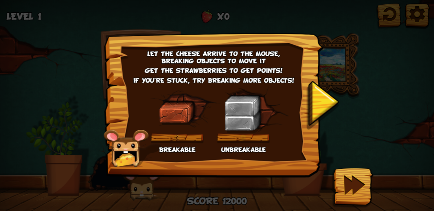Rolling Cheese Game Instructions Screenshot.