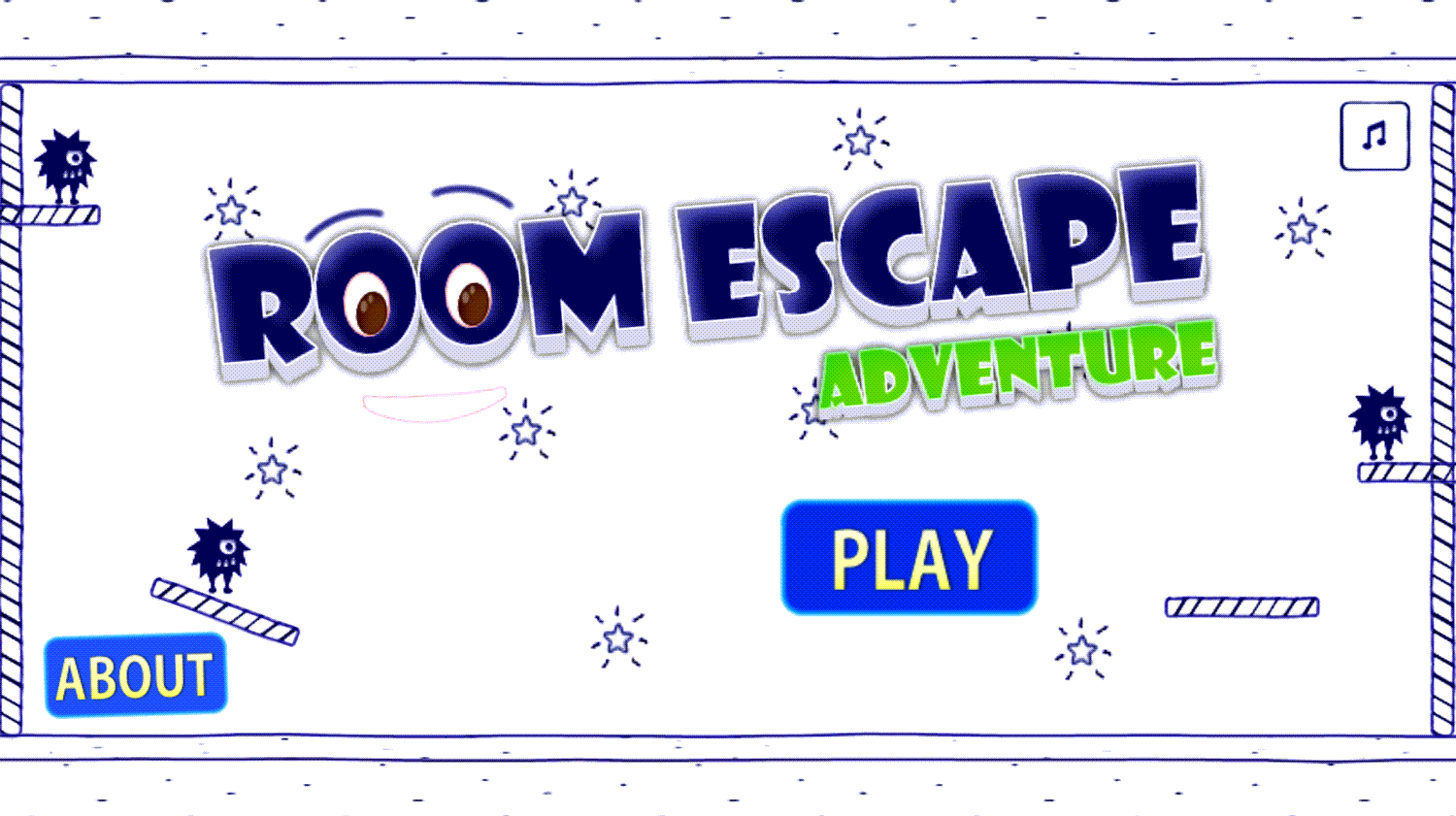 Room Escape Adventure Game Welcome Screen Screenshot.