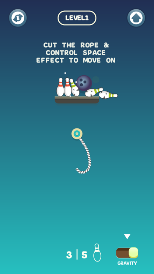 Rope Bawling 2 Game Use Gravity Screenshot.