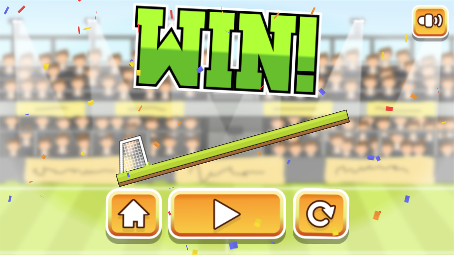 Rotate Soccer Game Level Beat Screen Screenshot.