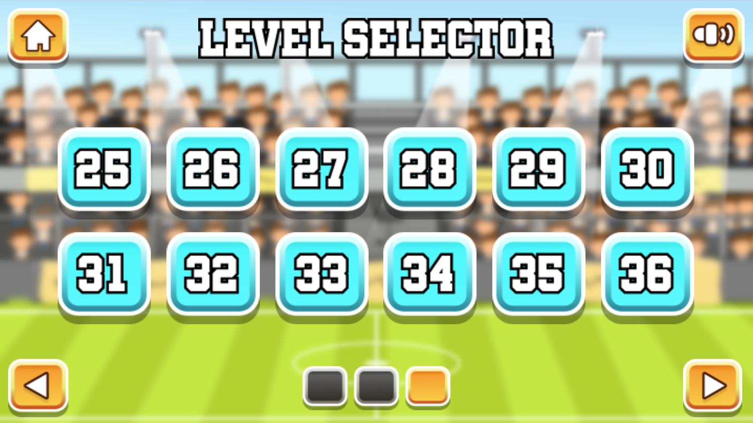 Rotate Soccer Game Level Select Screen Screenshot.