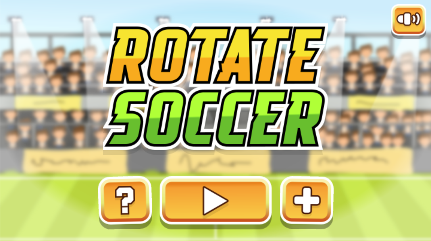 Rotate Soccer Game Welcome Screen Screenshot.