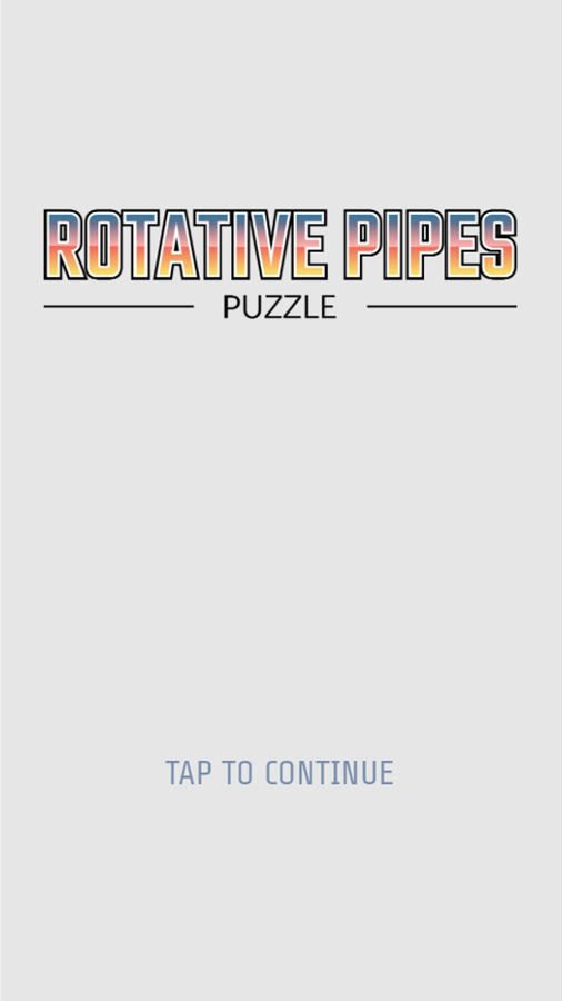 Rotative Pipes Puzzle Game Welcome Screen Screenshot.