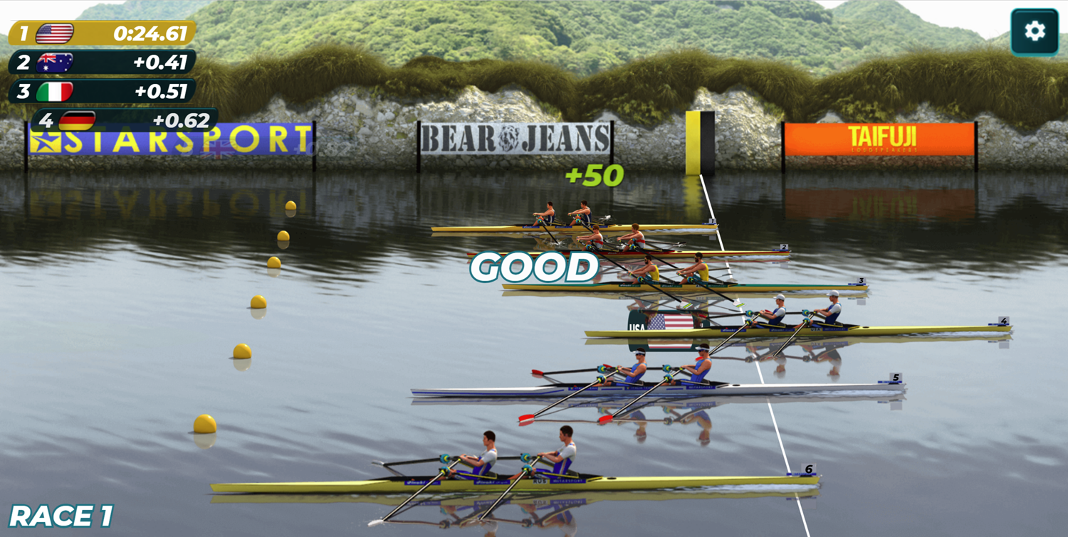 Rowing 2 Sculls Challenge Game Screenshot.