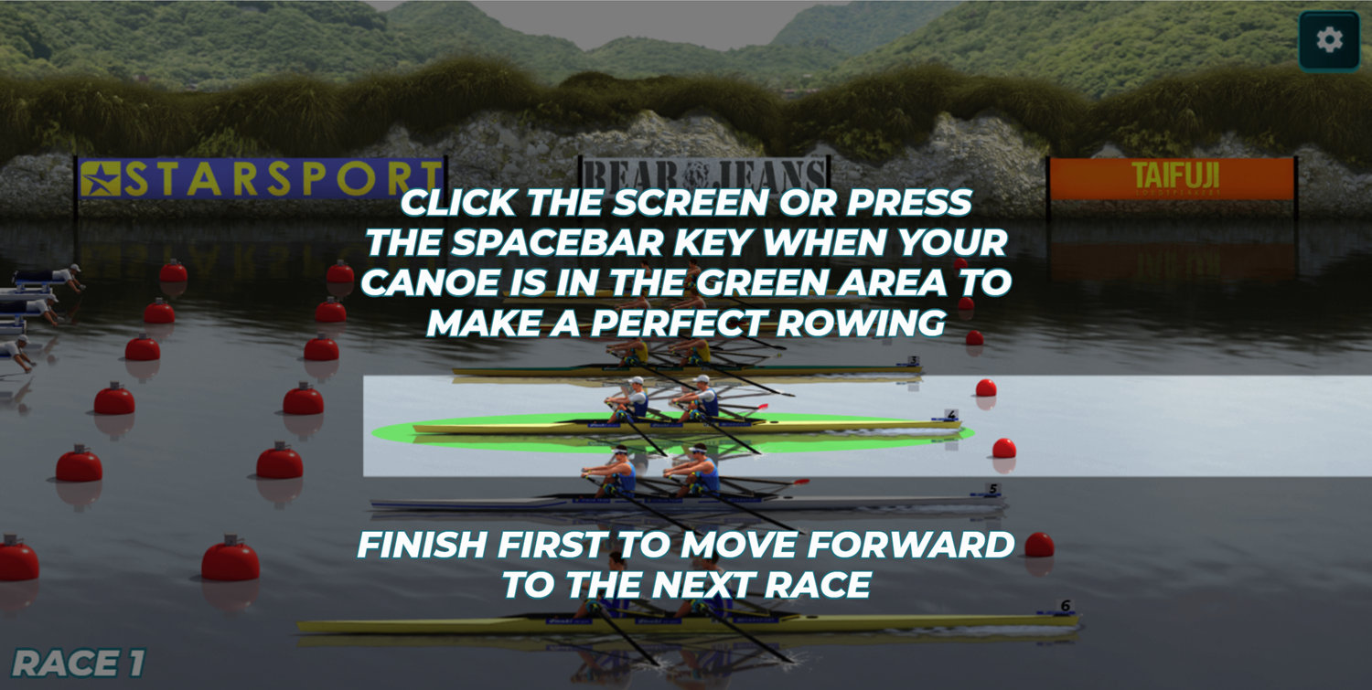 Rowing 2 Sculls Challenge Game Play Instructions Screen Screenshot.