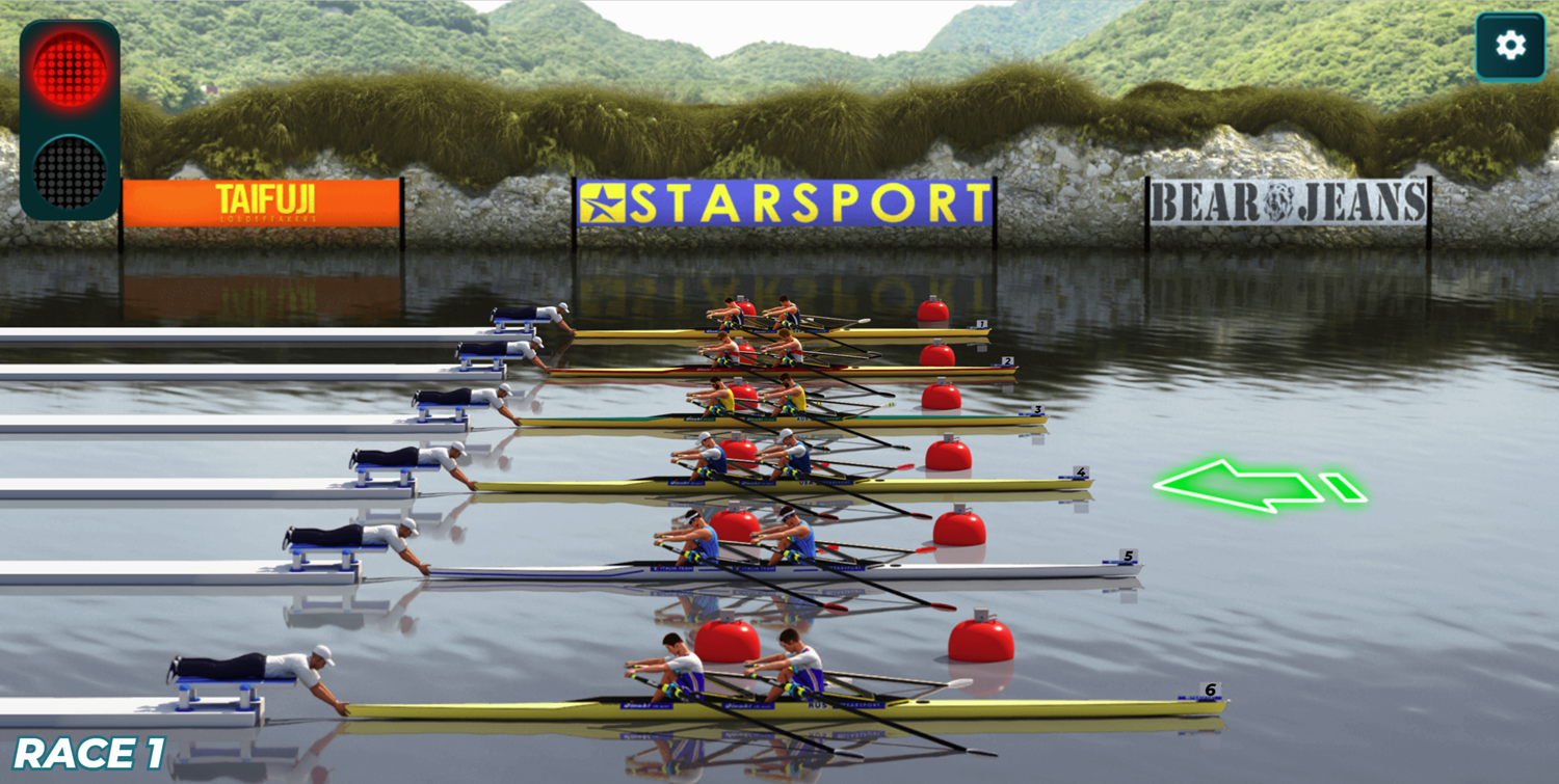 Rowing 2 Sculls Challenge Game Race Start Screenshot.