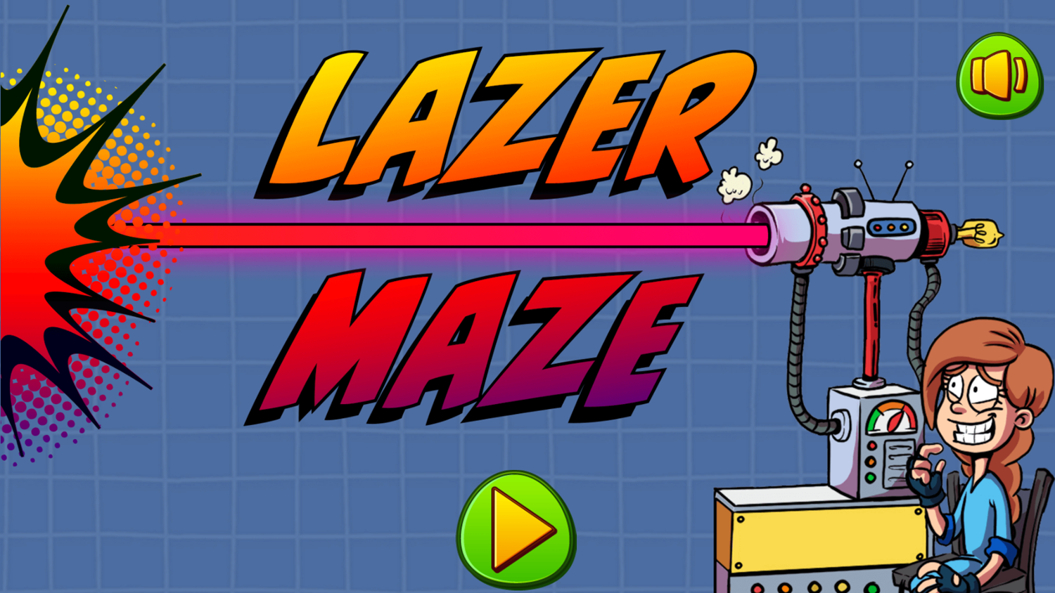 Rubi's Lazer Maze Game Welcome Screen Screenshot.