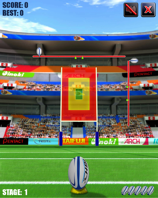 Rugby Kicks Game Start Screenshot.