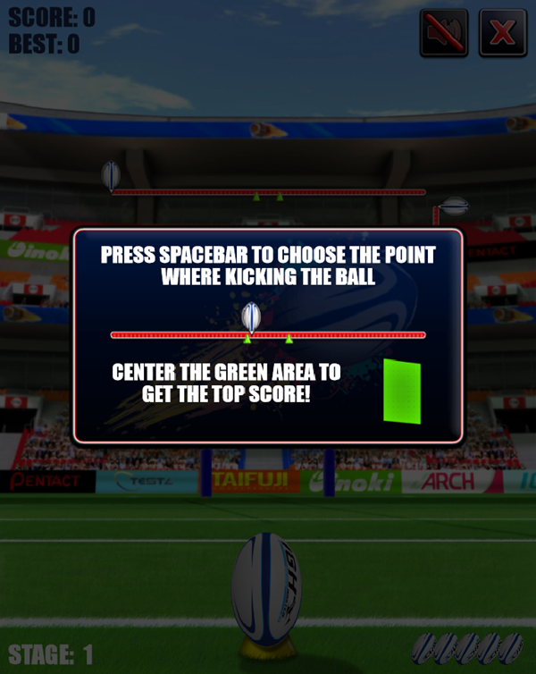 Rugby Kicks Game How To Play Screenshot.