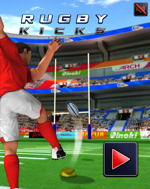 Rugby Kicks Game Welcome Screen Screenshot.