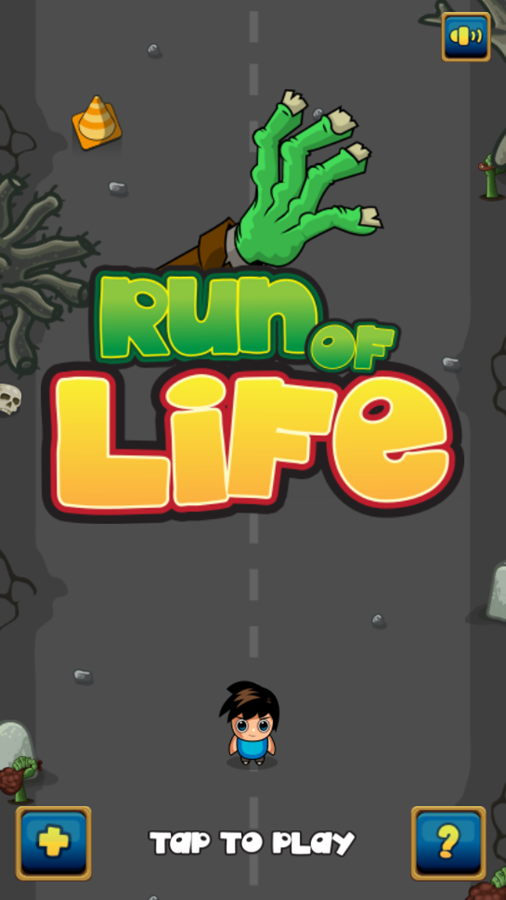 Run of Life Game Welcome Screen Screenshot.