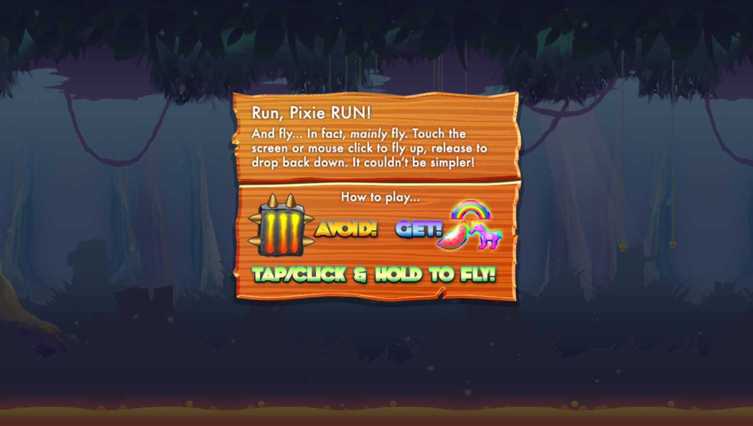 Run Pixie Run Game How To Play Screenshot.