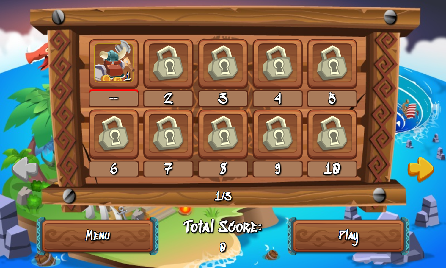 Rune Mahjongg Game Level Select Screenshot.