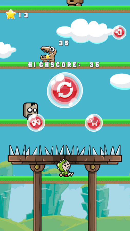 Running Jump Game Over Screenshot.