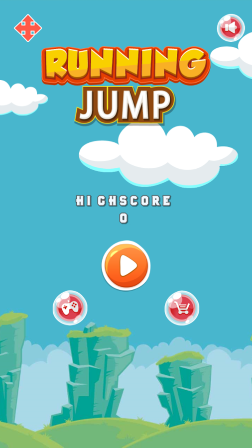 Running Jump Game Welcome Screen Screenshot.