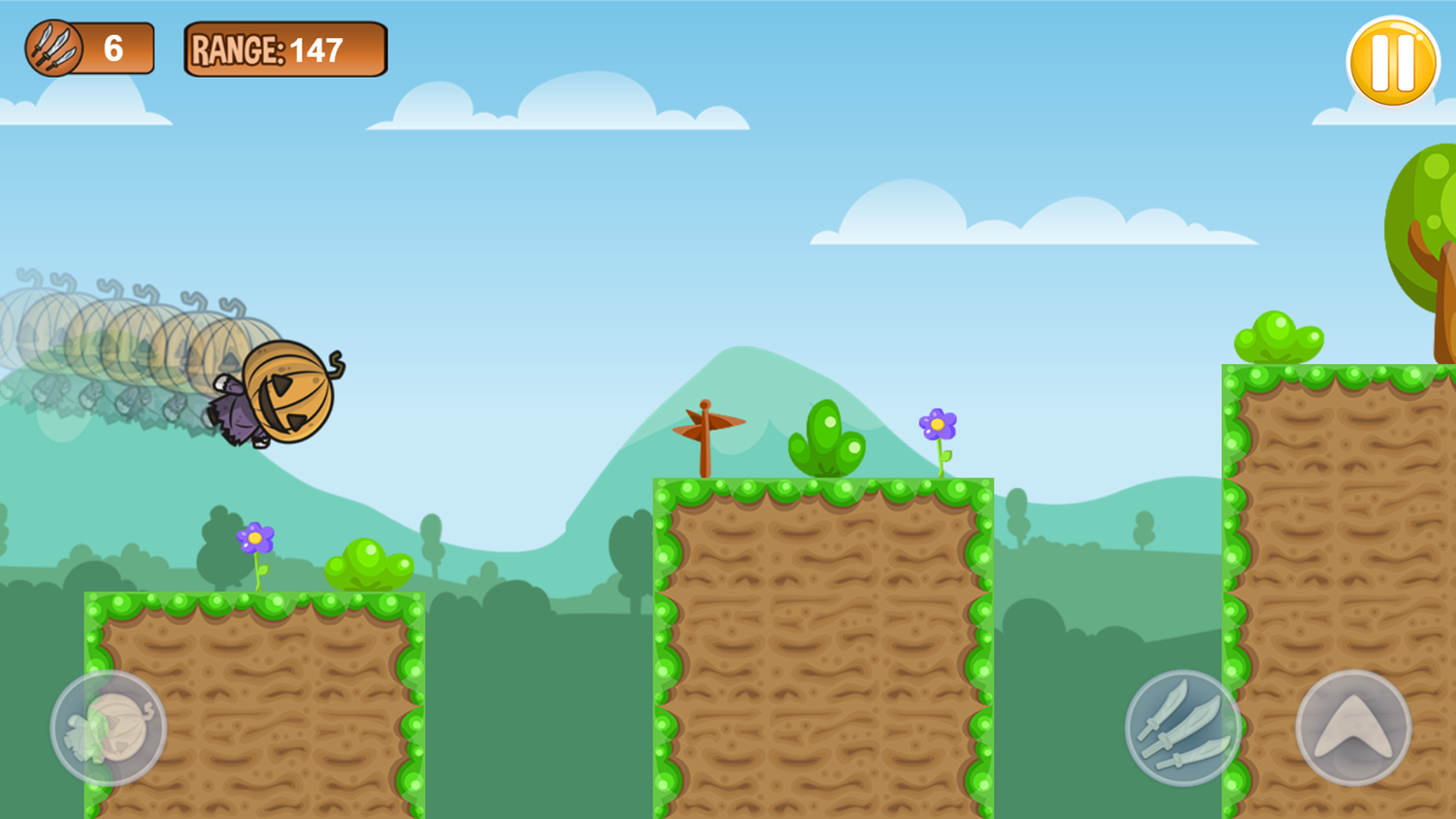 Running Pumpkin Game Platforming Screenshot.