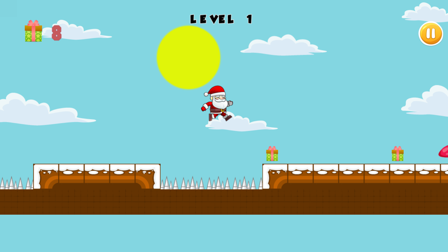 Running Santa Game Level Play Screenshot.