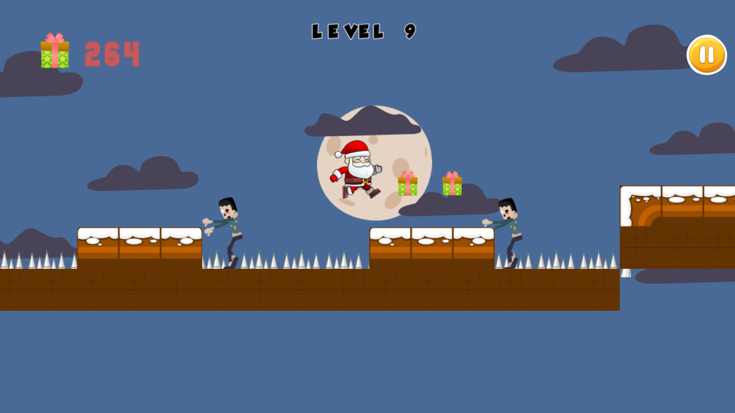 Running Santa Game Level Progress Screenshot.