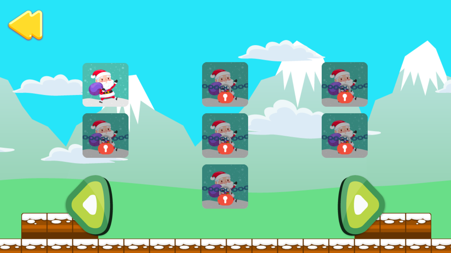 Running Santa Game Level Select Screenshot.