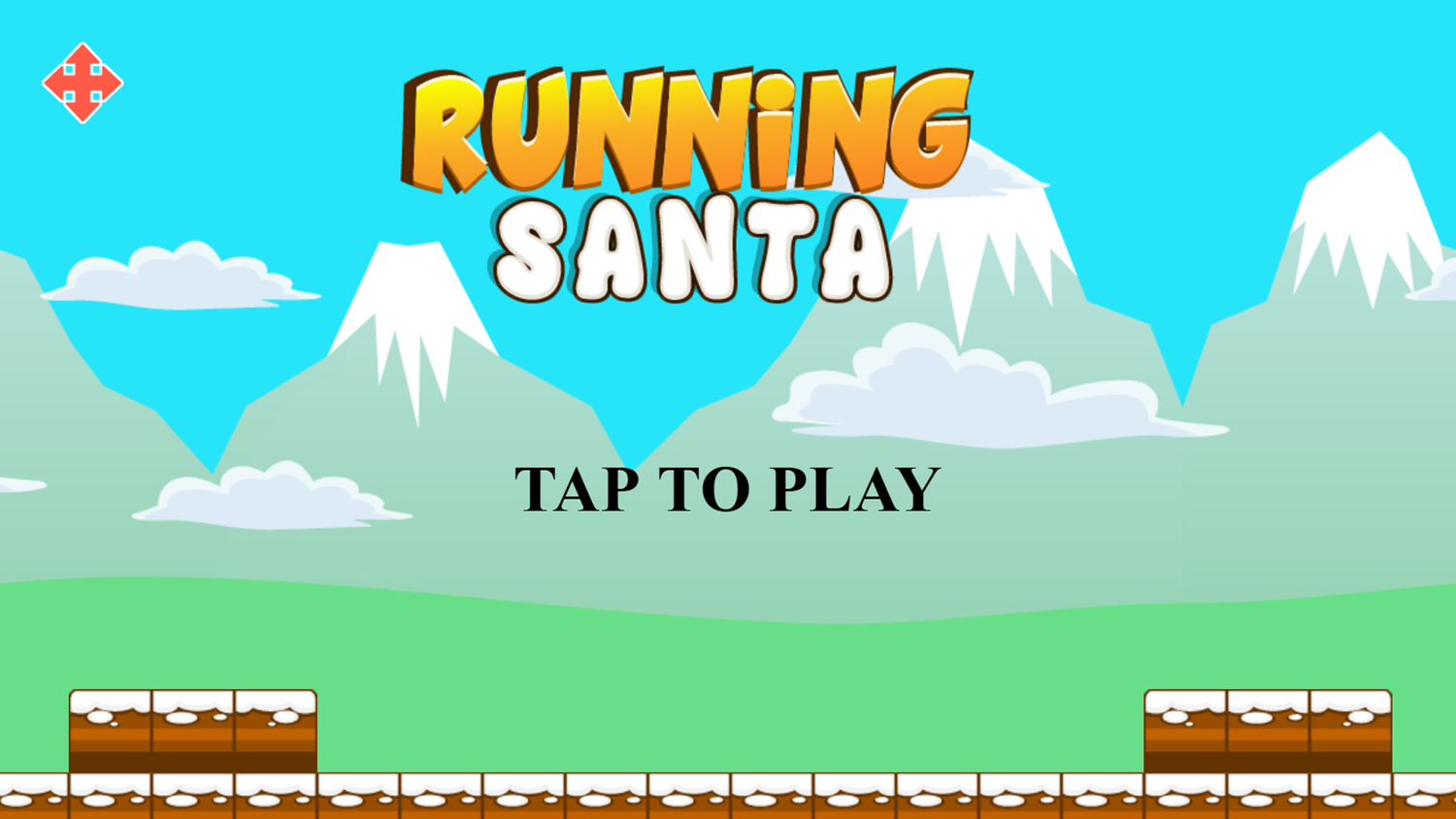 Running Santa Game Welcome Screen Screenshot.
