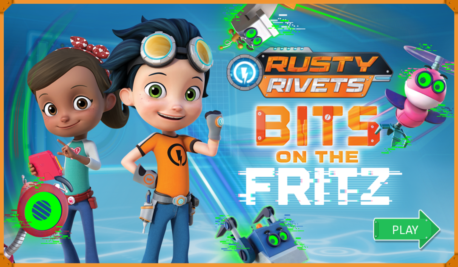Rusty Rivets Bits on the Fritz Game Welcome Screen Screenshot.