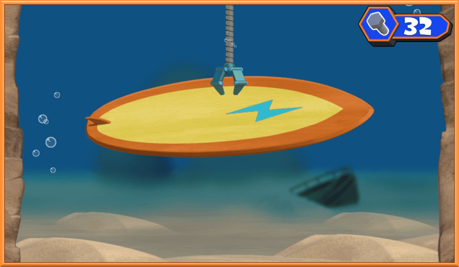 Rusty Rivets Rusty Dives In Game Level Complete Screenshot.