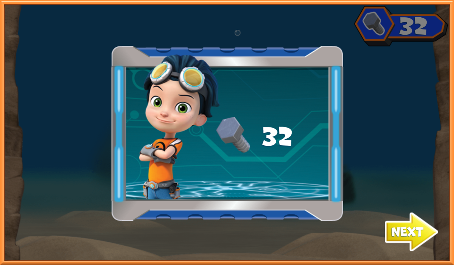 Rusty Rivets Rusty Dives In Game Score Screenshot.