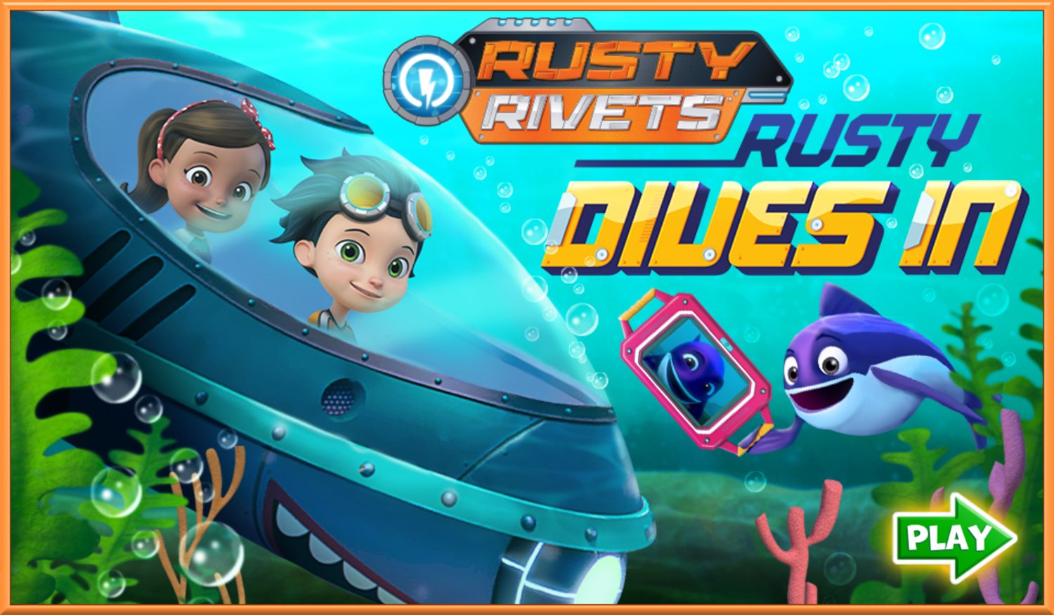 Rusty Rivets Rusty Dives In Game Welcome Screen Screenshot.