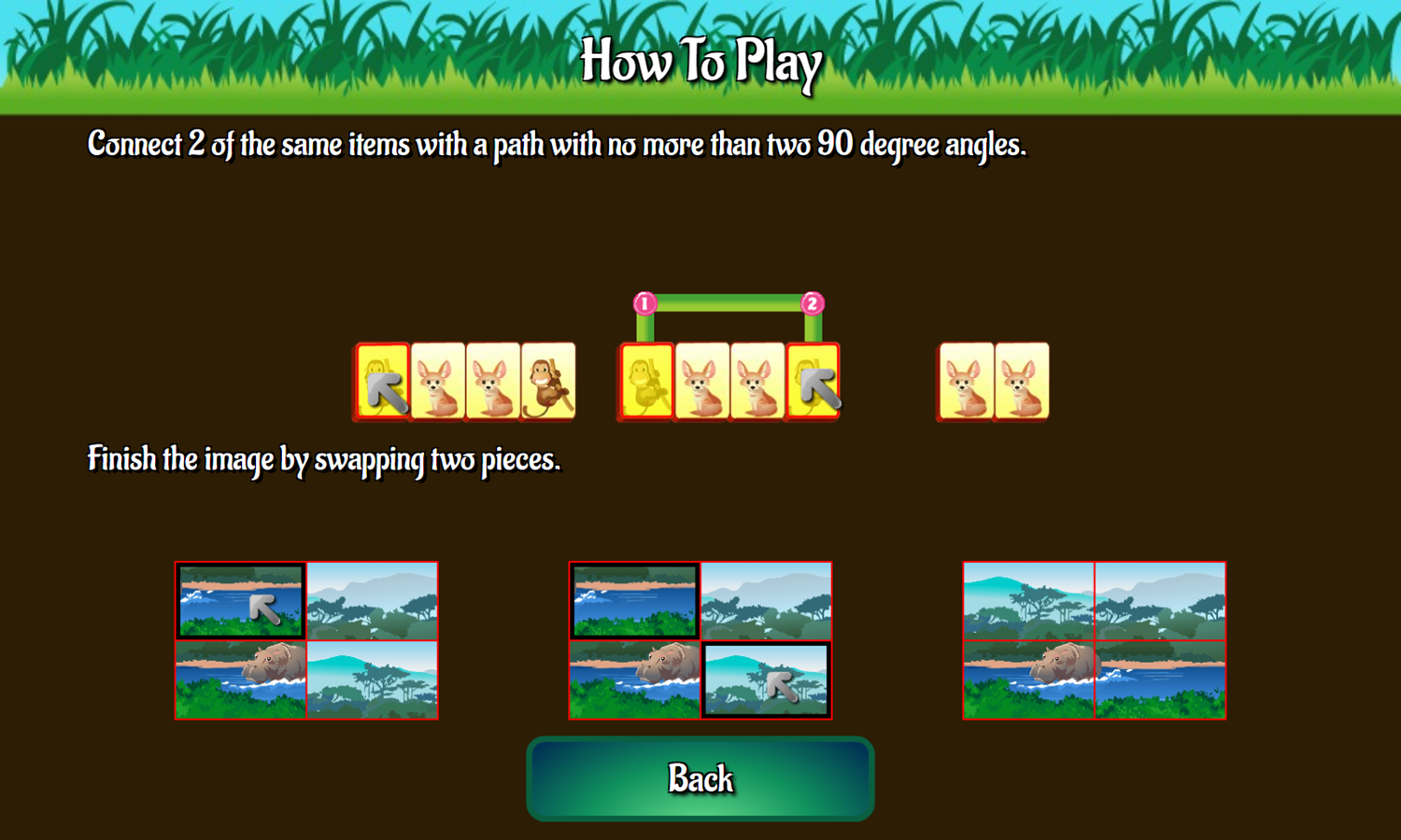 Safari Mahjong Game How To Play Screenshot.