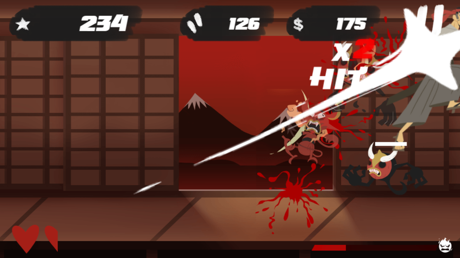 Samurai Rampage Game Play Screenshot.