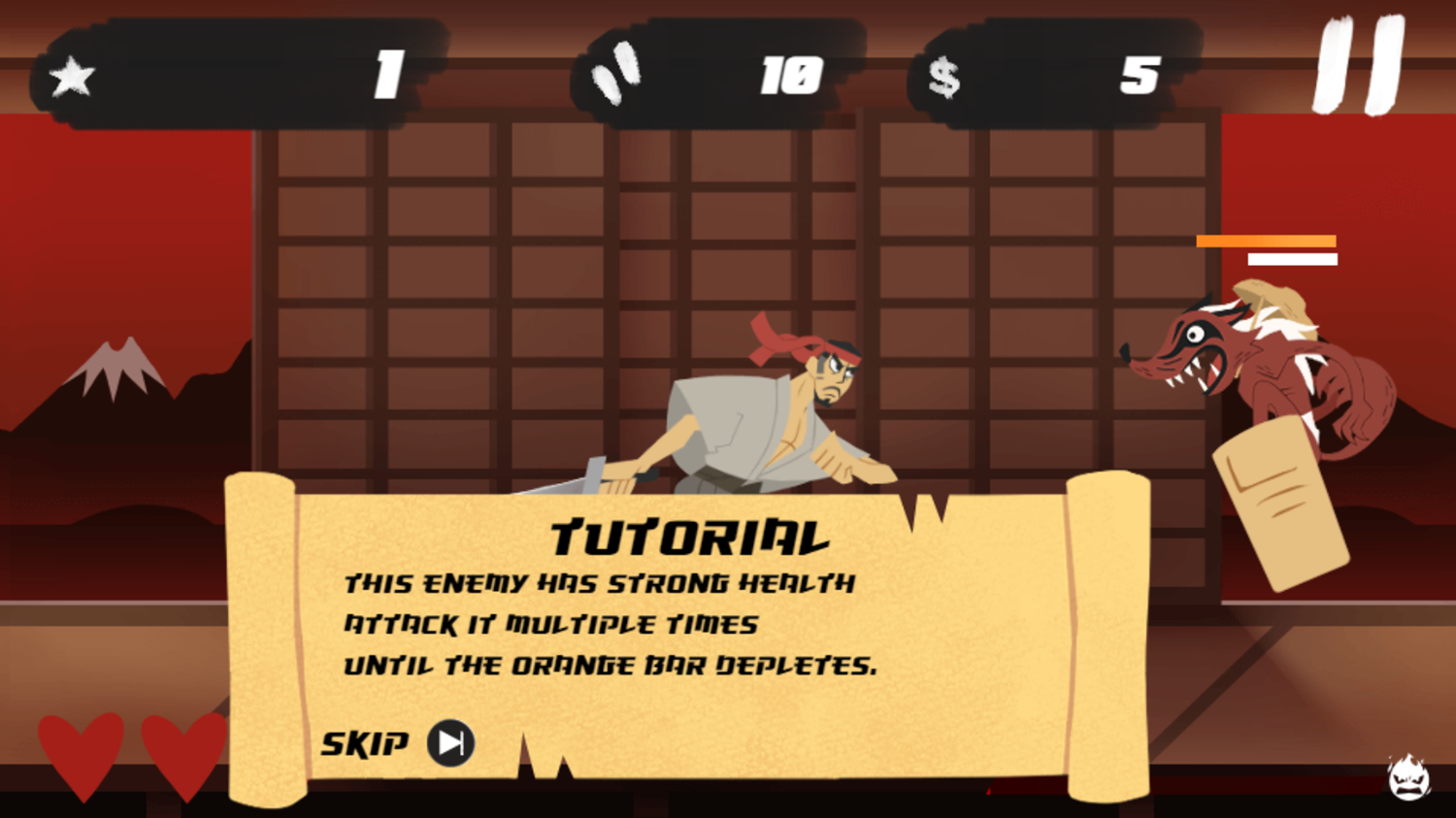 Samurai Rampage Game How To Play Screenshot.