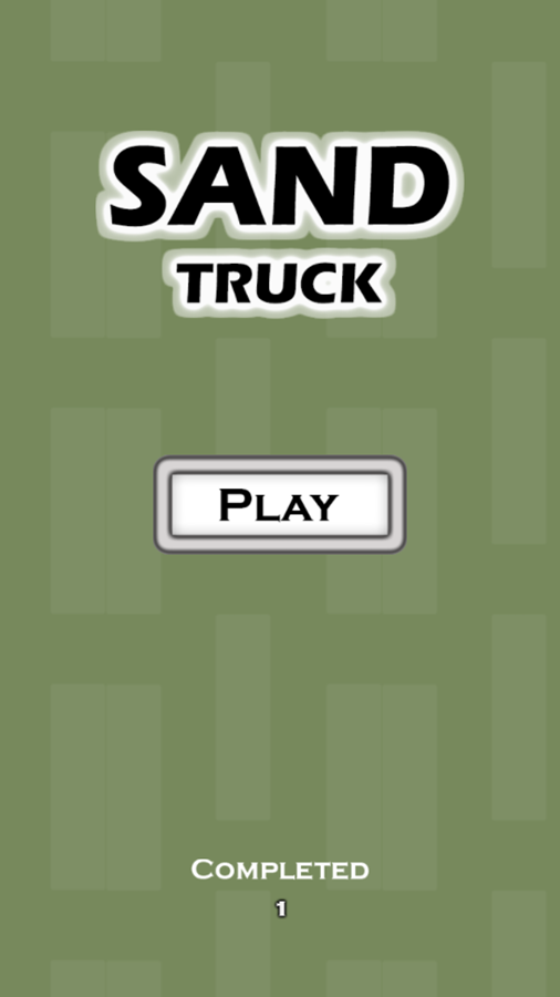 Sand Truck Game Welcome Screen Screenshot.