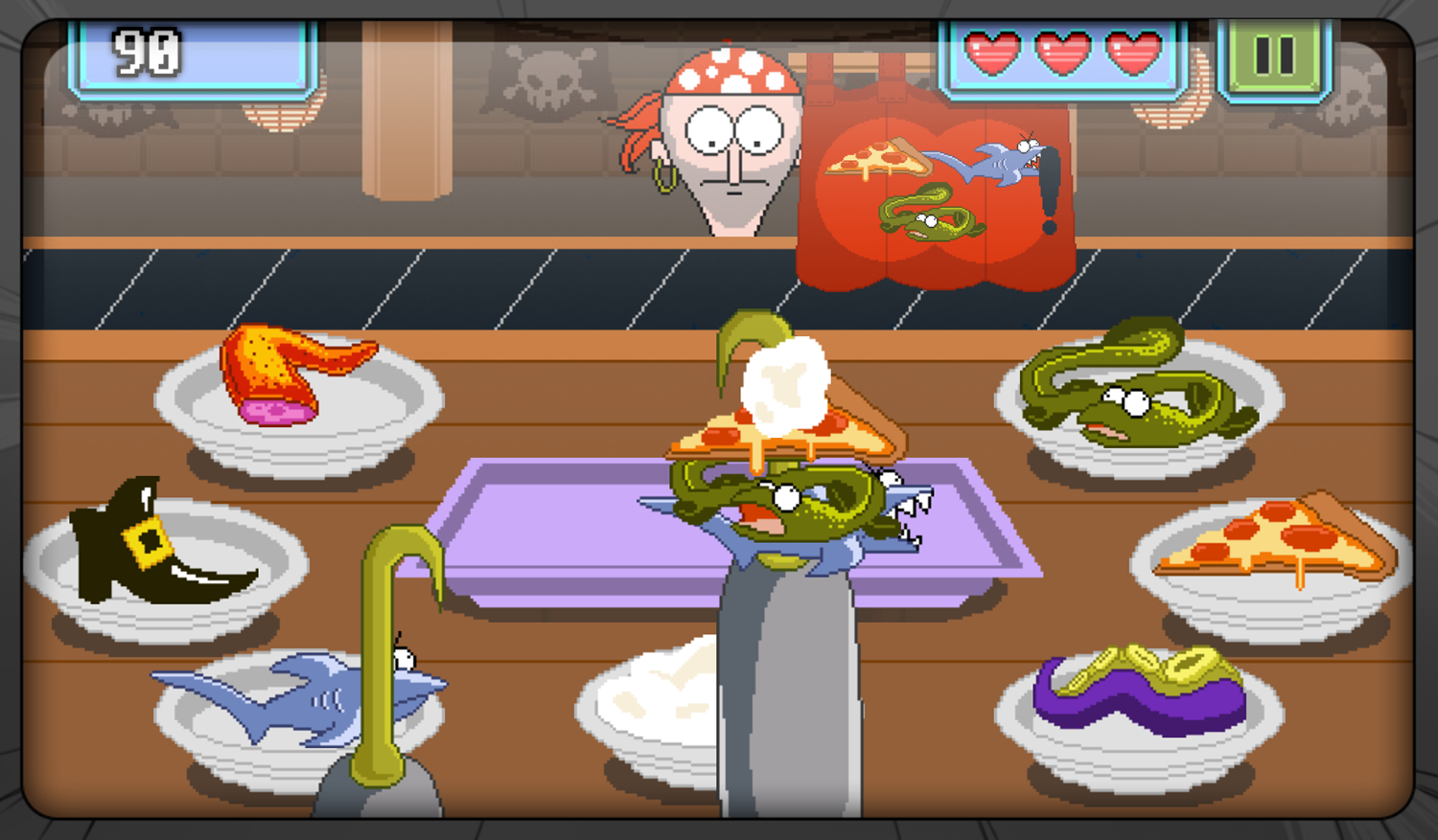 Sanjay and Craig Frycade Game Chicken Wing Sushi Pirate Game Play Screenshot.
