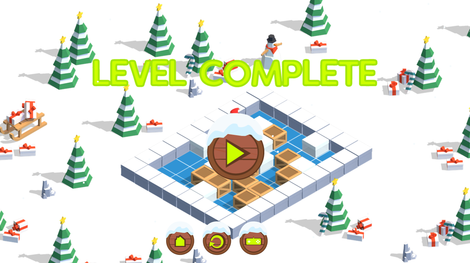 Santa Bomber 3D Level Complete Screenshot.