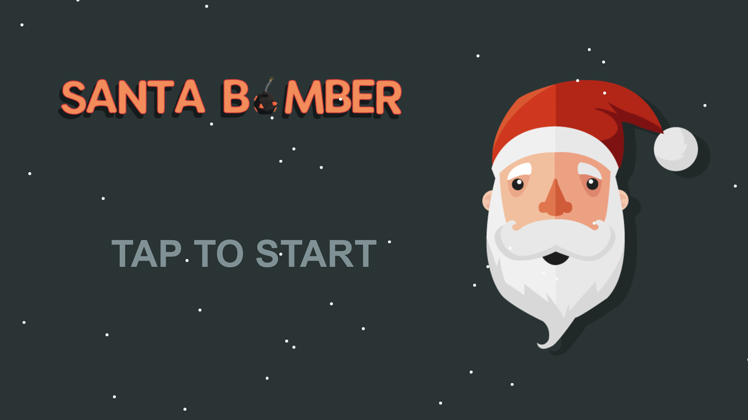 Santa Bomber 3D Welcome Screen Screenshot.